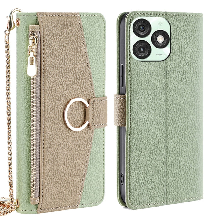For Itel A50 4G Crossbody Litchi Texture Leather Phone Case(Green)