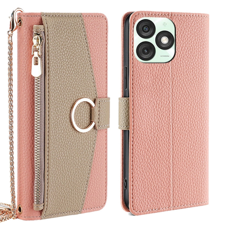 For Itel A50 4G Crossbody Litchi Texture Leather Phone Case(Pink)