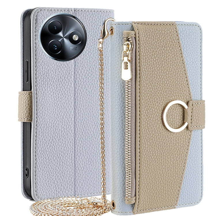 For Itel S24 4G Crossbody Litchi Texture Leather Phone Case(Blue)