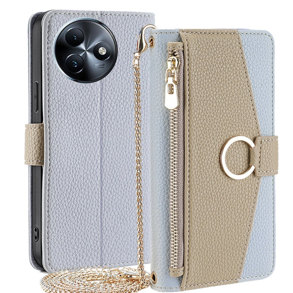 For Itel S24 4G Crossbody Litchi Texture Leather Phone Case(Blue)