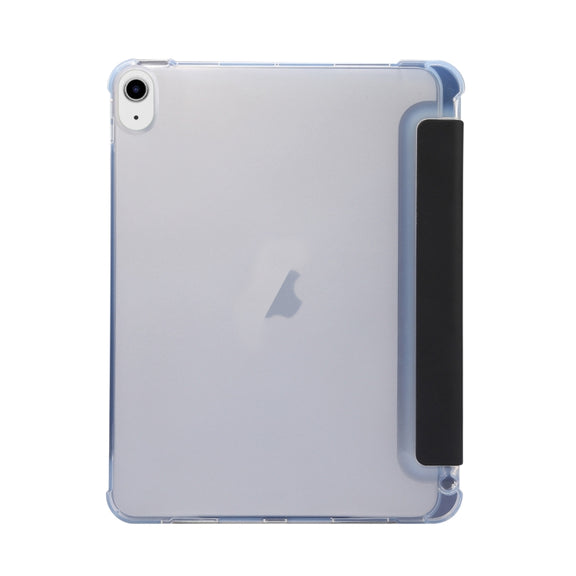 For iPad Air 11 2025 / 2024 3-folding Electric Pressed Skin Texture Leather Tablet Case(Black)