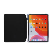 For iPad Air 11 2025 / 2024 3-folding Electric Pressed Skin Texture Leather Tablet Case(Black)
