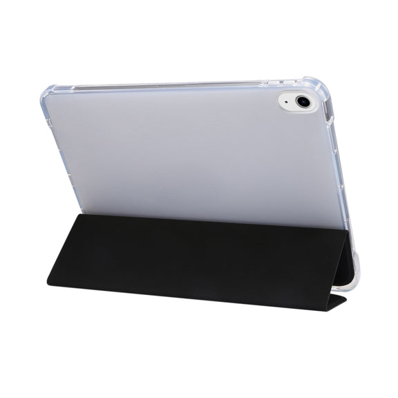 For iPad Air 11 2025 / 2024 3-folding Electric Pressed Skin Texture Leather Tablet Case(Black)