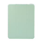 For iPad Air 11 2025 / 2024 3-folding Electric Pressed Skin Texture Leather Tablet Case(Green)