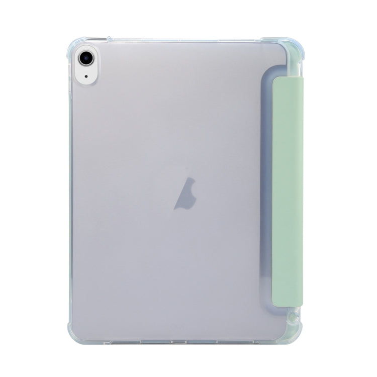 For iPad Air 11 2025 / 2024 3-folding Electric Pressed Skin Texture Leather Tablet Case(Green)