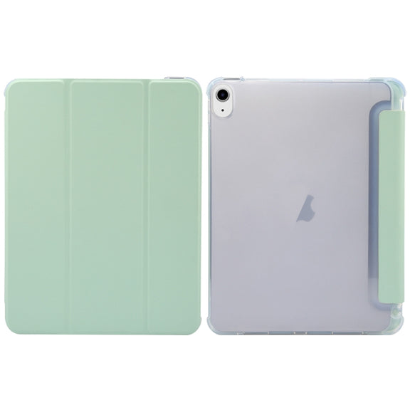 For iPad Air 11 2025 / 2024 3-folding Electric Pressed Skin Texture Leather Tablet Case(Green)