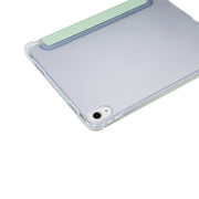For iPad Air 11 2025 / 2024 3-folding Electric Pressed Skin Texture Leather Tablet Case(Green)