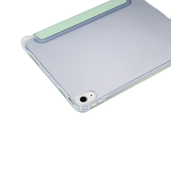 For iPad Air 11 2025 / 2024 3-folding Electric Pressed Skin Texture Leather Tablet Case(Green)