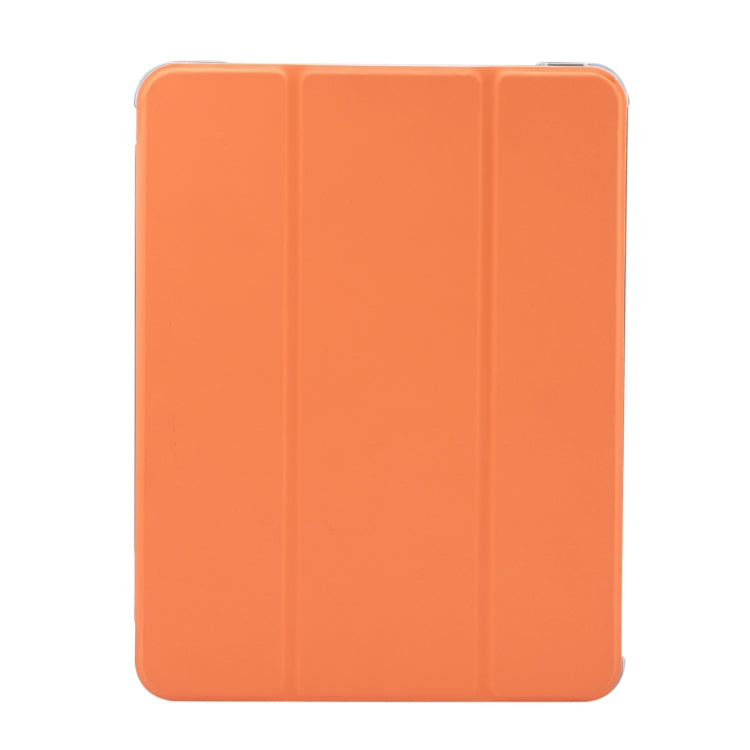 For iPad Air 11 2024 3-folding Electric Pressed Skin Texture Leather Tablet Case(Orange)