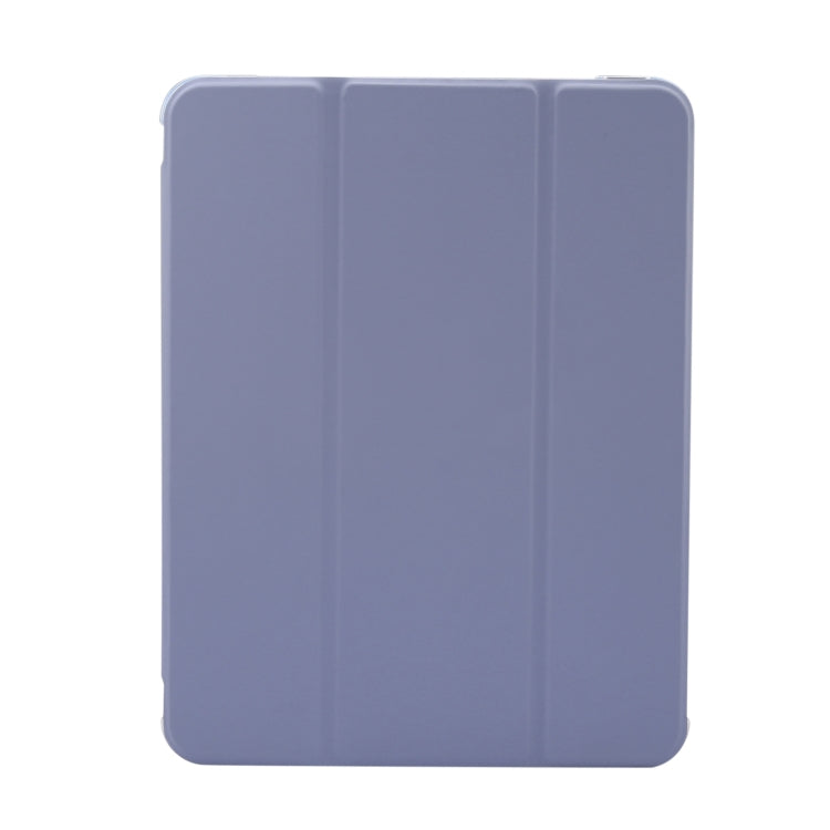 For iPad Air 11 2025 / 2024 3-folding Electric Pressed Skin Texture Leather Tablet Case(Lavender)