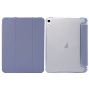 For iPad Air 11 2025 / 2024 3-folding Electric Pressed Skin Texture Leather Tablet Case(Lavender)
