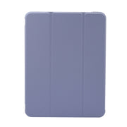 For iPad Air 11 2025 / 2024 3-folding Electric Pressed Skin Texture Leather Tablet Case(Lavender)