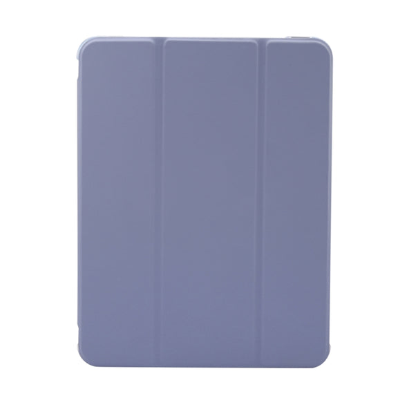 For iPad Air 11 2025 / 2024 3-folding Electric Pressed Skin Texture Leather Tablet Case(Lavender)