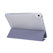 For iPad Air 11 2025 / 2024 3-folding Electric Pressed Skin Texture Leather Tablet Case(Lavender)