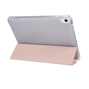 For iPad Air 11 2024 3-folding Electric Pressed Skin Texture Leather Tablet Case(Light Pink)
