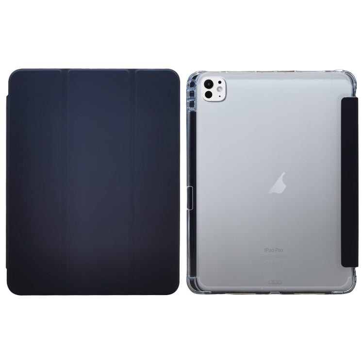 For iPad Pro 11 2024 3-folding Electric Pressed Skin Texture Leather Tablet Case(Black)