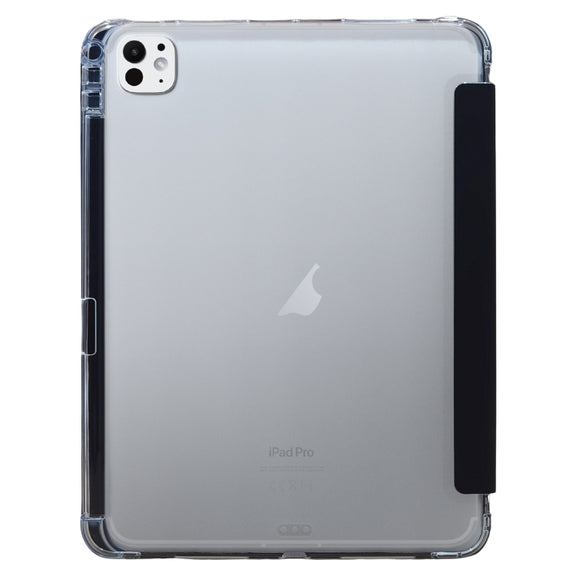 For iPad Pro 11 2024 3-folding Electric Pressed Skin Texture Leather Tablet Case(Black)