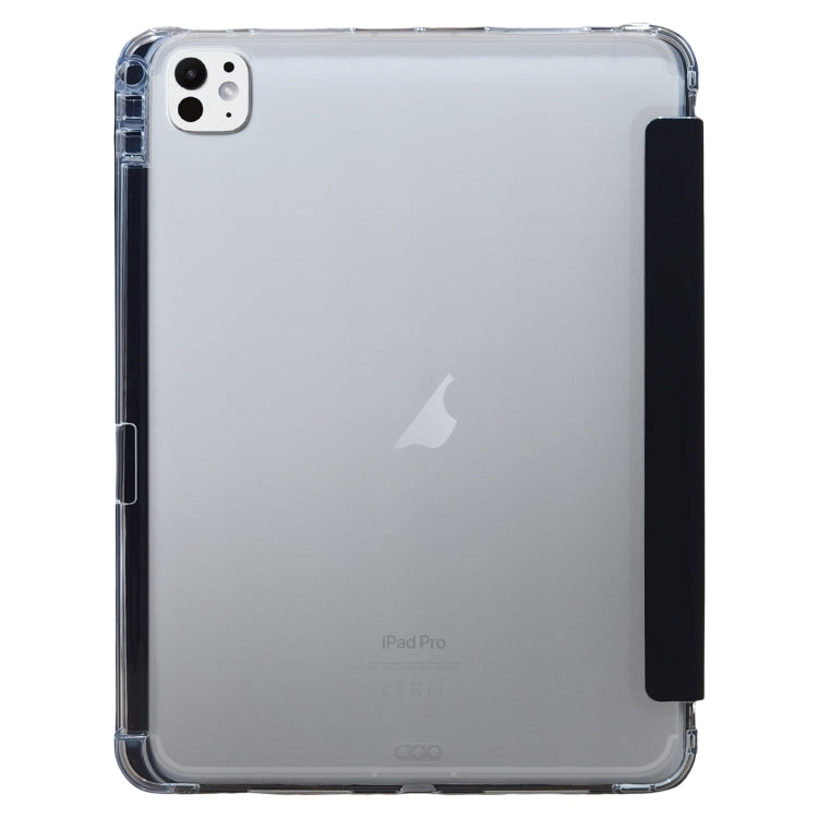 For iPad Pro 11 2024 3-folding Electric Pressed Skin Texture Leather Tablet Case(Black)