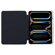 For iPad Pro 11 2024 3-folding Electric Pressed Skin Texture Leather Tablet Case(Black)