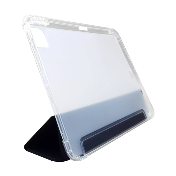 For iPad Pro 11 2024 3-folding Electric Pressed Skin Texture Leather Tablet Case(Black)