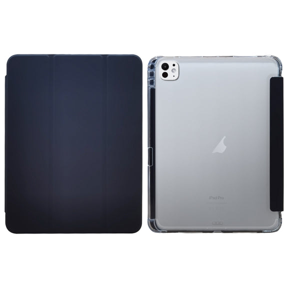 For iPad Pro 11 2024 3-folding Electric Pressed Skin Texture Leather Tablet Case(Black)