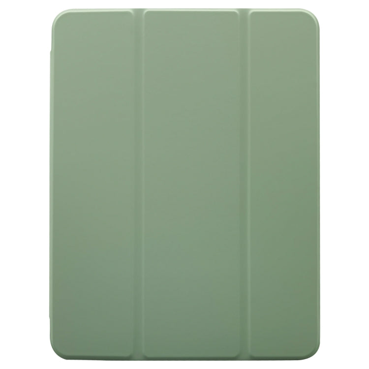 For iPad Pro 11 2024 3-folding Electric Pressed Skin Texture Leather Tablet Case(Green)
