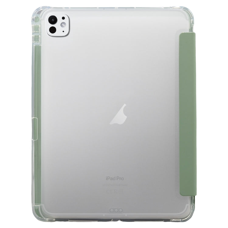 For iPad Pro 11 2024 3-folding Electric Pressed Skin Texture Leather Tablet Case(Green)
