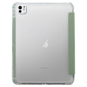 For iPad Pro 11 2024 3-folding Electric Pressed Skin Texture Leather Tablet Case(Green)