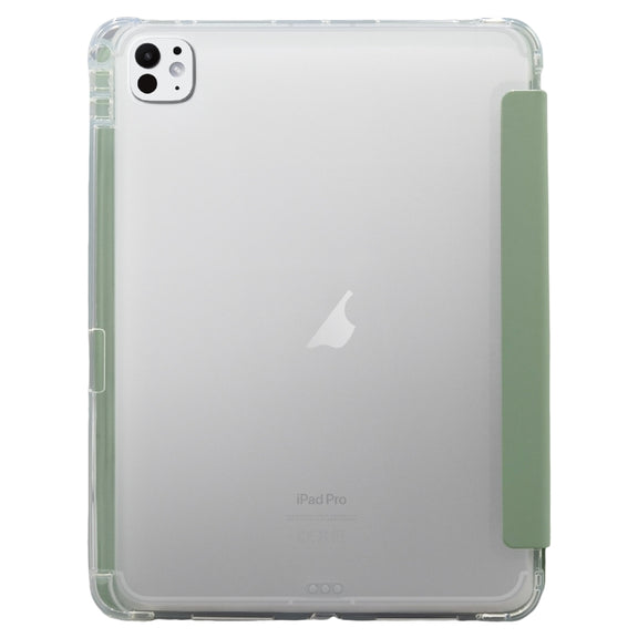 For iPad Pro 11 2024 3-folding Electric Pressed Skin Texture Leather Tablet Case(Green)