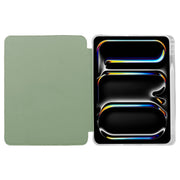 For iPad Pro 11 2024 3-folding Electric Pressed Skin Texture Leather Tablet Case(Green)