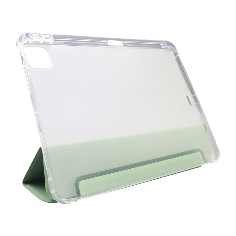 For iPad Pro 11 2024 3-folding Electric Pressed Skin Texture Leather Tablet Case(Green)