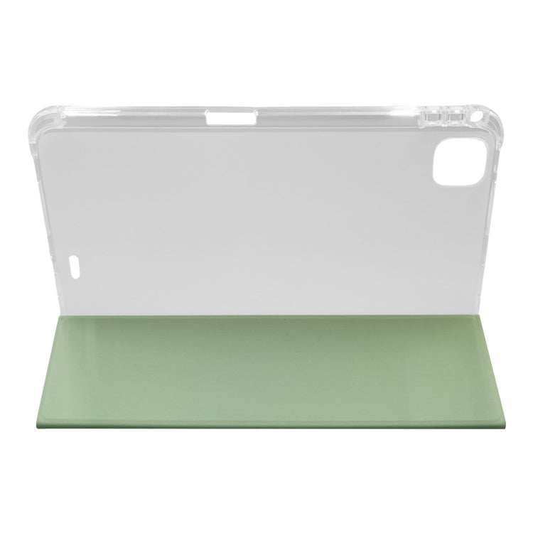 For iPad Pro 11 2024 3-folding Electric Pressed Skin Texture Leather Tablet Case(Green)