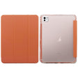 For iPad Pro 11 2024 3-folding Electric Pressed Skin Texture Leather Tablet Case(Orange) - iPad Pro 11 2024 Cases by PMC TechLife | Online Shopping South Africa | PMC TechLife | Buy Now Pay Later Mobicred