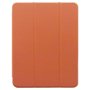 For iPad Pro 11 2024 3-folding Electric Pressed Skin Texture Leather Tablet Case(Orange)
