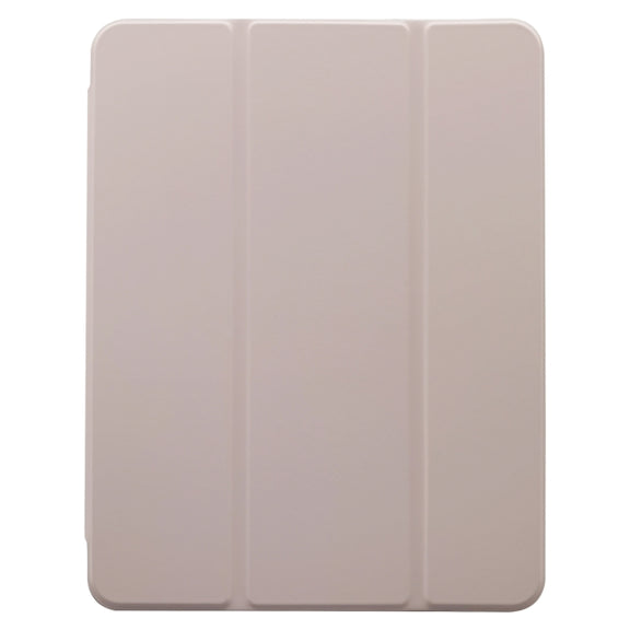 For iPad Pro 11 2024 3-folding Electric Pressed Skin Texture Leather Tablet Case(Light Pink)
