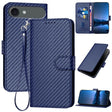 For iPhone 17 Air YX0070 Carbon Fiber Buckle Leather Phone Case with Lanyard(Royal Blue) - free shipping - PMc TechLife - Order now!