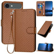 For iPhone 17 Air YX0070 Carbon Fiber Buckle Leather Phone Case with Lanyard(Coffee) - free shipping - PMc TechLife - Order now!