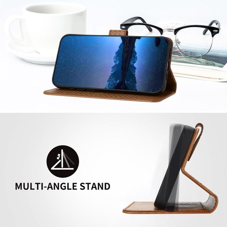 For iPhone 17 YX0070 Carbon Fiber Buckle Leather Phone Case with Lanyard(Coffee)