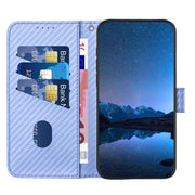 For iPhone 17 YX0070 Carbon Fiber Buckle Leather Phone Case with Lanyard(Light Purple)