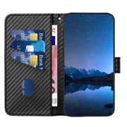 For iPhone 17 YX0070 Carbon Fiber Buckle Leather Phone Case with Lanyard(Black)