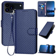 For iPhone 17 Pro Max YX0070 Carbon Fiber Buckle Leather Phone Case with Lanyard(Royal Blue) - free shipping - PMc TechLife - Order now!