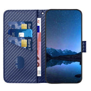 For iPhone 17 Pro Max YX0070 Carbon Fiber Buckle Leather Phone Case with Lanyard(Royal Blue)
