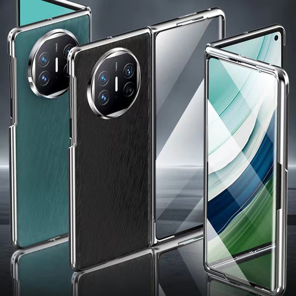 For Huawei Mate X3 Integrated Plating PC Leather Texture Full Coverage Fold Shockproof Phone Case(Green)