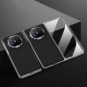 For Huawei Mate X5 Integrated Plating PC Leather Texture Full Coverage Fold Shockproof Phone Case(Black)