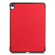 For iPad Air 13 2024 Custer Pure Color 3-Fold Holder Smart Leather Tablet Case(Red)