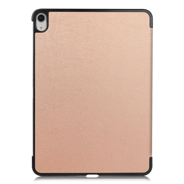 For iPad Air 13 2024 Custer Pure Color 3-Fold Holder Smart Leather Tablet Case(Rose Gold)