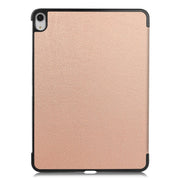 For iPad Air 13 2024 Custer Pure Color 3-Fold Holder Smart Leather Tablet Case(Rose Gold)