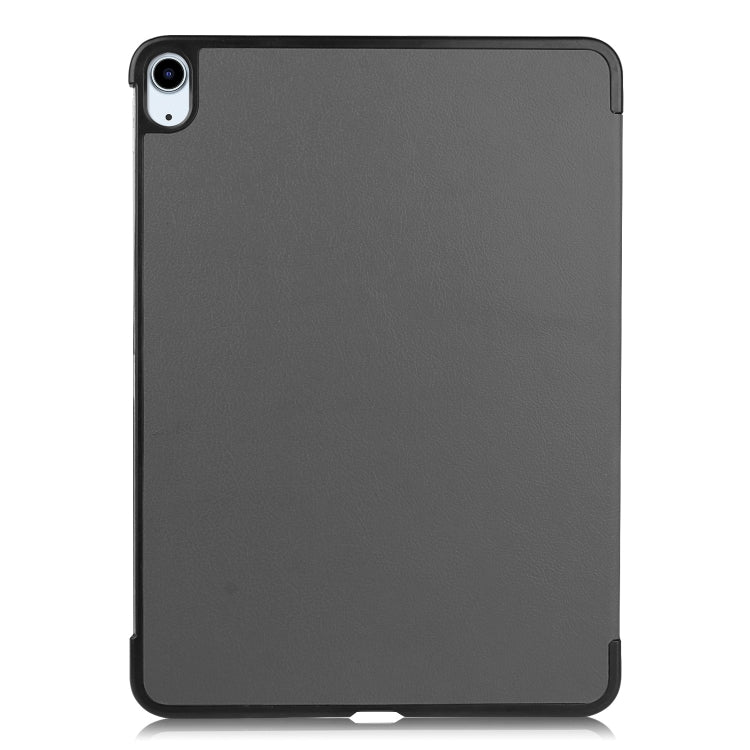 For iPad Air 13 2024 Custer Pure Color 3-Fold Holder Smart Leather Tablet Case(Grey)
