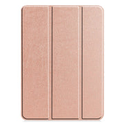 For iPad Pro 13 2024 Custer Pure Color 3-Fold Holder Smart Leather Tablet Case(Rose Gold)