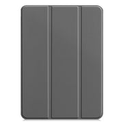 For iPad Pro 13 2024 Custer Pure Color 3-Fold Holder Smart Leather Tablet Case(Grey)